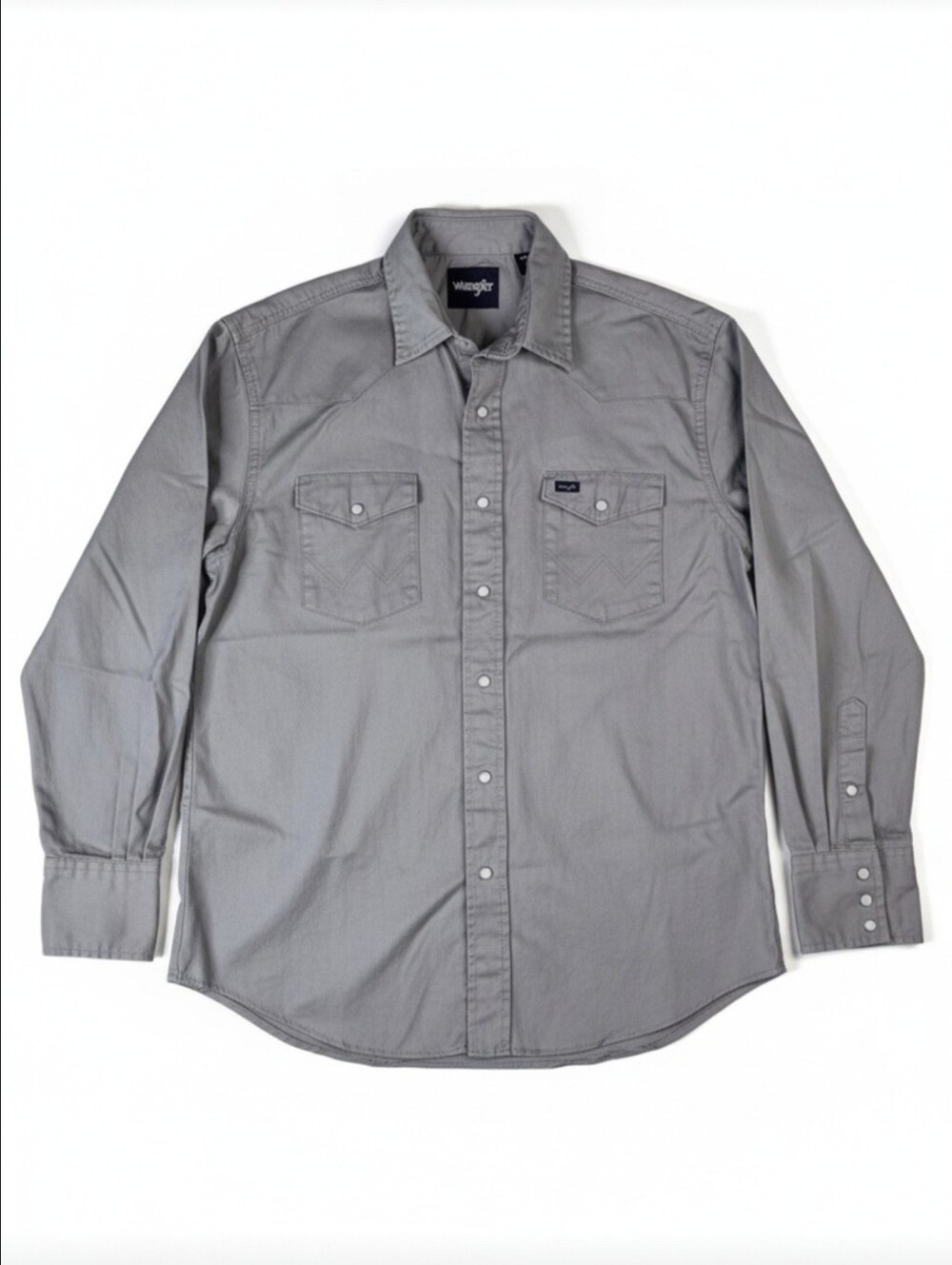 Wrangler Men's Gray Pearl Snap Long Sleeve Western Shirt - XL